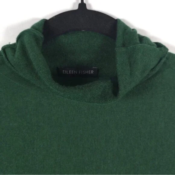 EILEEN FISHER MERINO WOOL Blend Turtleneck Long Sleeve Tunic Top Size XS/TP - Picture 4 of 8